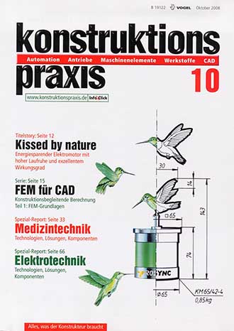 Fachartikel "konstruktions praxis" Ausgabe 10/2008 über Energiesparmotor ROSYNC