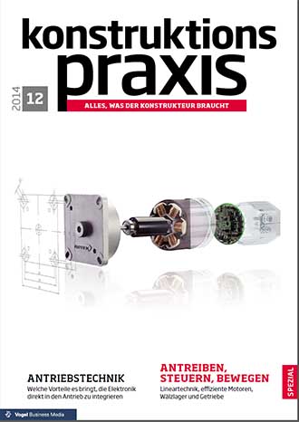 Fachartikel "konstruktions praxis" Ausgabe 12/2014 über BLDC-Motor ROMOTION