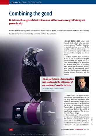 Specialist article Zulieferermarkt 4 2015 on BLDC-motor ROMOTION