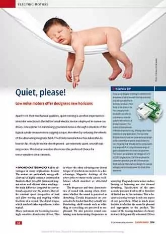 Specialist article SH Antriebstechnik 2014 on low-noise motors ROSLYDE