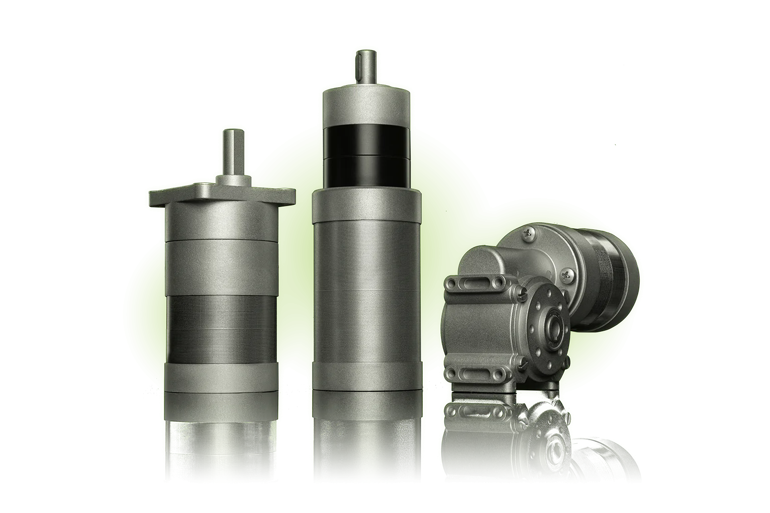 Synchronmotor ROBASE mit Stirnradgetriebe, Planetengetriebe und Schneckengetriebe